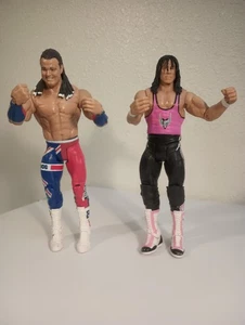 Bret Hitman Hart Bulldog Británico Davey Boy Smith Lote de 2 Figuras WWE Lucha Libre - Imagen 1 de 14
