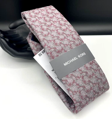 Corbata de mezcla de seda para hombre MICHAEL KORS ~ carbón ~ floral tolano ~ NUEVA PRECIO DE VENTA SUGERIDO POR EL FABRICANTE: $69,50 Foto 1 de 3