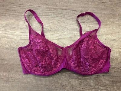 Apt 9 Intimates Bra Magenta Floral Lace Underwire Adjustable Women's 38DD - Image 1 of 3