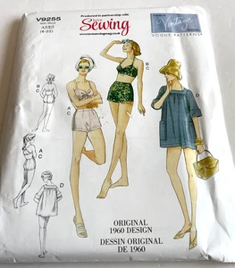 Vogue Original Design 1960s Bikini Sewing Pattern Vogue V9255 Size 6 - 22 Uncut - Picture 1 of 5