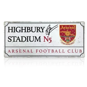 Dennis Bergkamp Signed Arsenal Highbury Street Sign - Picture 1 of 5