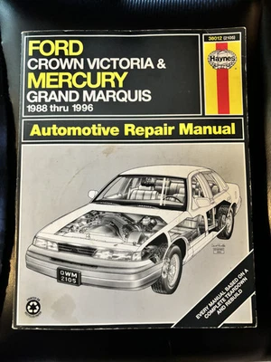 Haynes Manual 36012 2105 Ford Crown Victoria Mercury Grand Marquis 1988 - 1996 - Image 1 of 4
