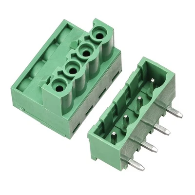 5 Sets 4 Pin 5.08mm Pitch Right Angle PCB Screw Terminal Block Connector - Image 1 of 4