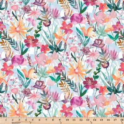 108" Extra Wide QUILT BACKING Whispering Gardens Purple Cotton Fabic By the Yard - Image 1 of 4