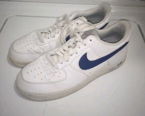 Nike Air Force One- Low Top Mens Size 12- White And Blue Colors - Picture 1 of 11