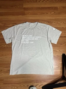 Helmut Lang Recycled T-Shirt, Coastal Fog , Size XL Designer - Picture 1 of 6