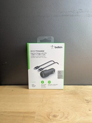 Cargador de Coche Belkin Doble USB-A 24W+ USB-A a Micro USB- Cable Foto 1 de 4