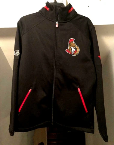 OTTAWA SENATORS NHL PRO RINKSIDE FULL-ZIP BLACK JACKET SZ MED FANATICS BRAND NWT Cover