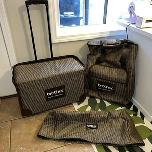 Brother Sewing & Embroidery Rolling Travel Luggage, Bag And Cover - Picture 1 of 15