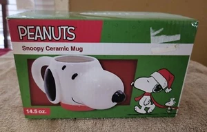 Snoopy Ceramic Sculpted Mug NEW Peanuts, 14.5 oz Christmas Box Unused In Box - Picture 1 of 12