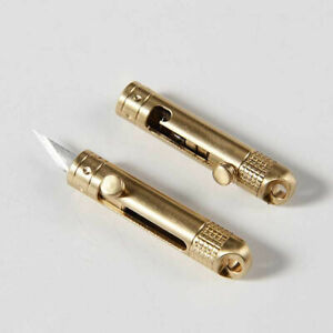Mini Paper Pocket Knife Folding Portable Keychain Brass Pendant Cutter Blade*