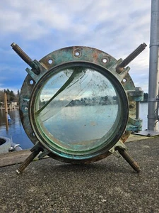 Vintage Antique Nautical Porthole Window Ship Maritime Boat (broken glass) - Picture 1 of 7