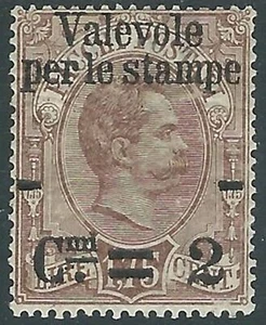 1890 REGNO VALEVOLE PER LE STAMPE 2 SU 1,75 LIRE MH * - RB4-10 - Picture 1 of 1