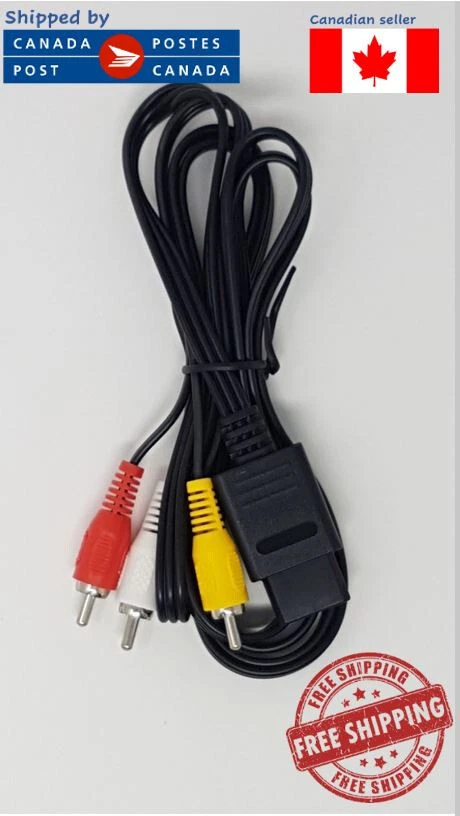 AV AUDIO VIDEO TV COMPOSITE CABLE CORD FOR SUPER NINTENDO SNES | GAMECUBE | N64  - Image 1 of 1