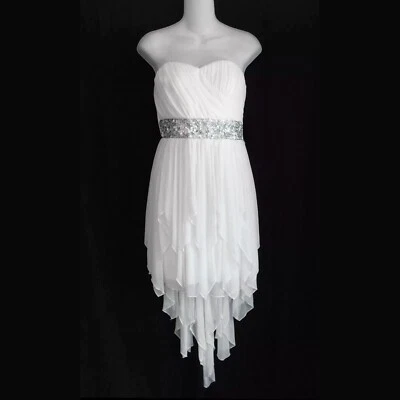 White Strapless Party Dress Prom Formal Jrs. Size 7 NWT My Michelle - Image 1 of 4
