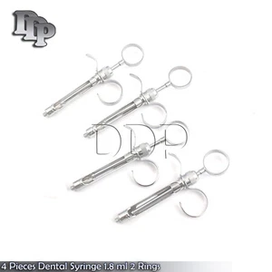 4 Pieces Of Anesthetic Dental Syringe 1.8 ml 2 Rings Instruments - Picture 1 of 3