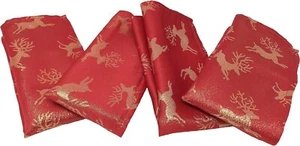 Hirsch Rotgold 4er-Pack Servietten 43 cm x 43 cm (17""x 17"") Festlicher Weihnachtsluxus - Bild 1 von 1