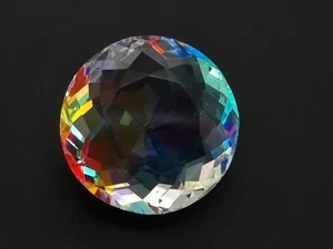 74.55 Ct Lab-Created EGL Certified Mystic Aura Quartz Round Cut Loose Gemstone - Picture 1 of 6
