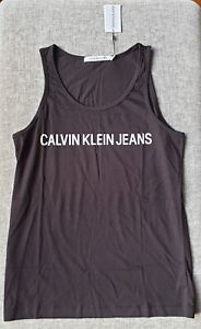 CALVIN KLEIN JEANS MEN Top Singlet Tank Black Size M 100% Organic Cotton genuine