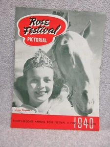 1940  PORTLAND ROSE FESTIVAL  PROGRAM   QUEEN VIRGINIA   Excellent Condition - Picture 1 of 3