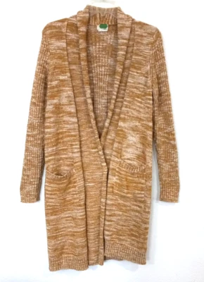 Cárdigan suéter abierto Anthropologie para mujer manga larga amarillo mostaza talla M Foto 1 de 4