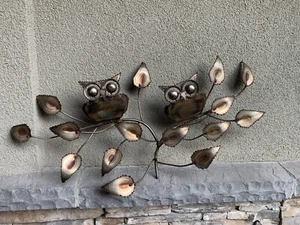 Brutalist Abstract C Jere Stil Metall Kunst Eule Skulptur Mitte des Jahrhunderts modernes Schild - Bild 1 von 7