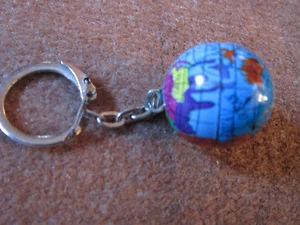Vintage World Globe Keyring Vintage Key Chain Older style clasp FREE SHIP! - Picture 1 of 4