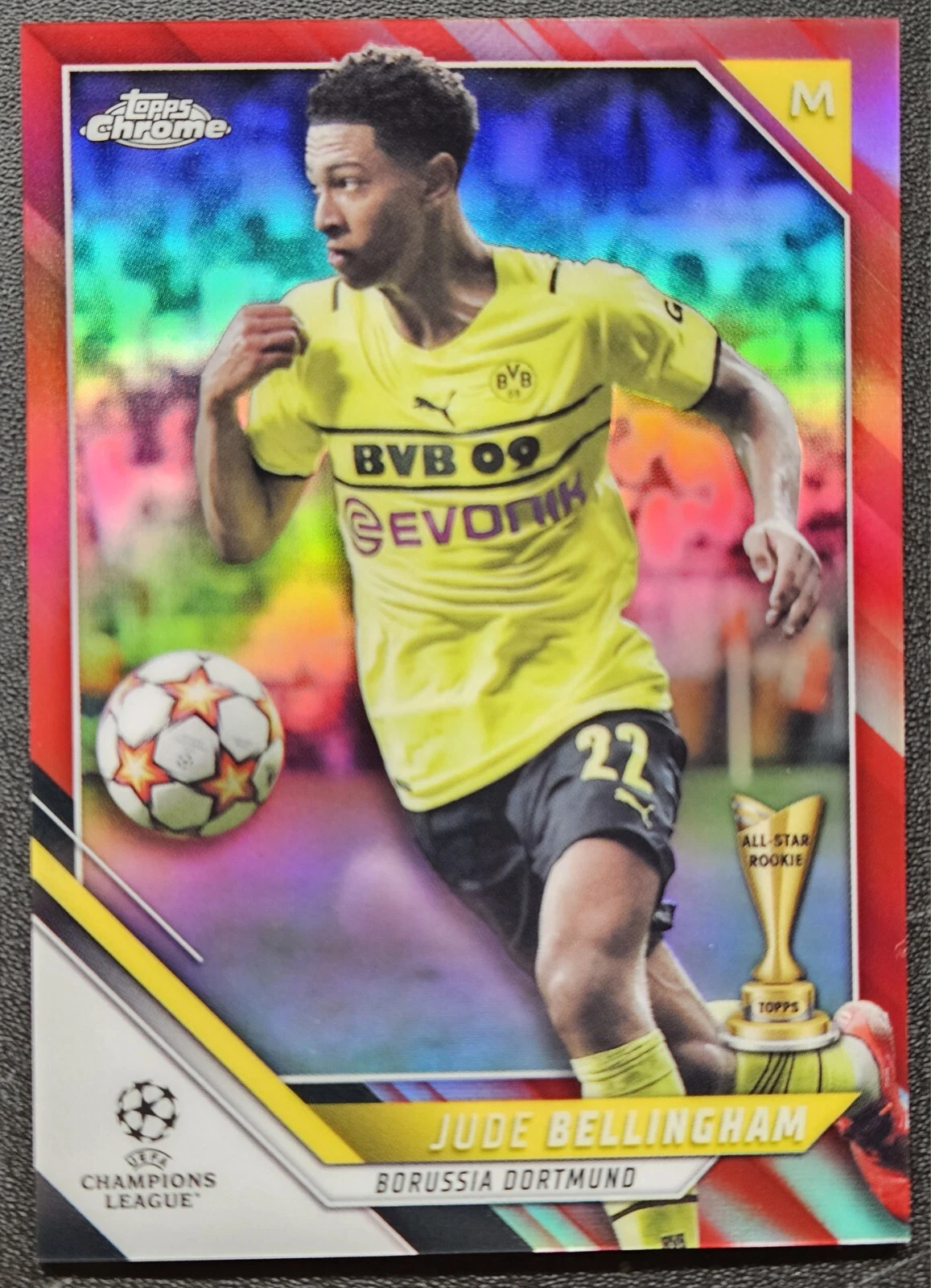 2021-22 Topps Chrome UCL Jude Bellingham Red Refractor 5/10 Real Madrid Jersey#