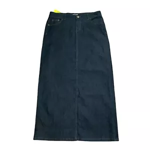 Lovesweet skirt size 11 Denim Jean Maxi Modest Embellished Pockets Dark Wash - Picture 1 of 7