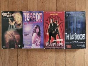 Horror Lot VHS 4 Tapes Modern Vampires Terror Last Broadcast Sleepstalker - Picture 1 of 3