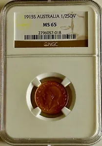 1915 Australia 1/2 Sovereign Gold MS65 NGC - Picture 1 of 4