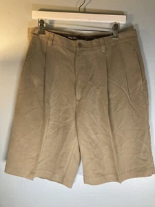 Tommy Bahama Shorts Herren 34 braun Seide khaki plissiert Golf Strand elegant entspannt - Bild 1 von 4