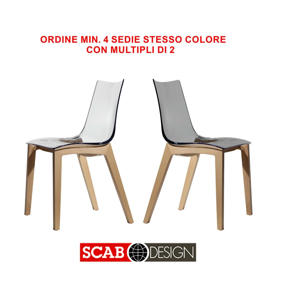 SEDIA NATURAL ZEBRA ANTISHOCK SCOCCA TRASPARENTE FUME' GAMBE IN FAGGIO NATURALE - Immagine 1 di 1