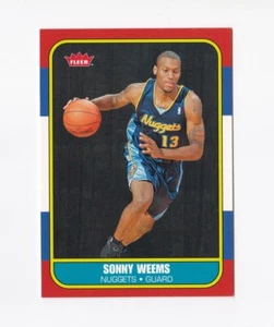 2008-09 Fleer 1986-87 Rookies #86R190 Sonny Weems Denver Nuggets Arkansas - Imagen 1 de 2