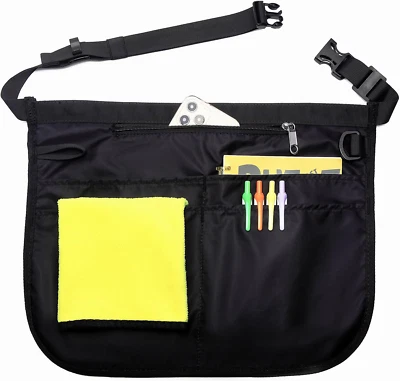 Delantal de servidor impermeable con 5 bolsillos delantal de trabajo para camarera camarero barista Foto 1 de 4