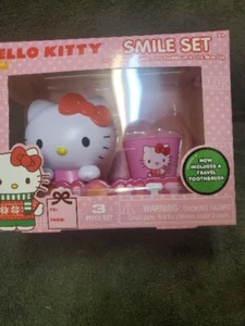 Hello Kitty Smile Set 3 Piece Set Toothbrush Holder, Toothbrush, Rinse Cup - Picture 1 of 5