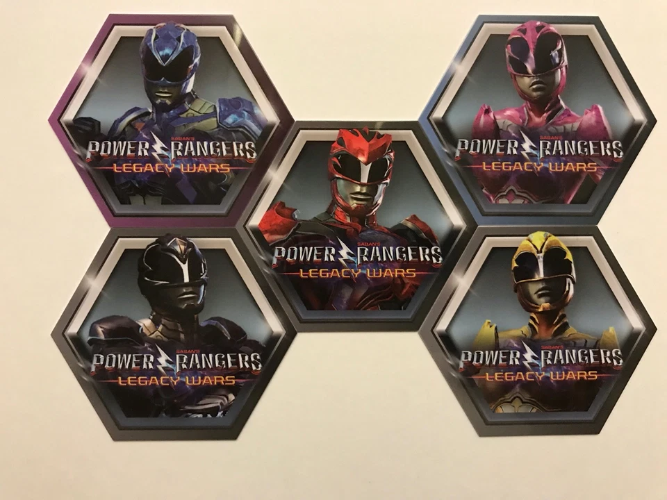 2017 SDCC EXCLUSIVE Power Ranger Legacy Wars Promo SET 5 Hex Mini Cards  - Image 1 of 1