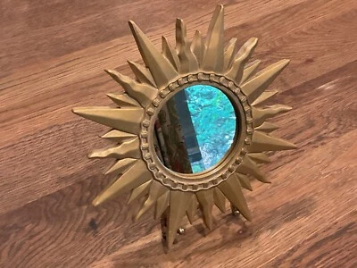 "Espejo de pared de colección compuesto plástico resina dorada con forma de SUNBURST - 8 1/4""" Foto 1 de 4