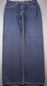 Pantalones de mezclilla rectos ajustados Genes vintage de algodón lavado medio para hombre talla 36x32 (Sr 36x31) - Imagen 1 de 8