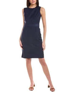 BROOKS BROTHERS Red Fleece WOOL Blend Sheath Mini Dress Navy Striped Size 0 - Picture 1 of 9