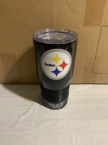 Pittsburgh Steelers NFL 30oz Black Tumbler Cup Mug Boelter Brands New Cover