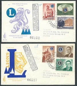 1960 SAN MARINO FDC VENETIA 55 LIONS CLUB STEMPEL ANKUNFT - Bild 1 von 1