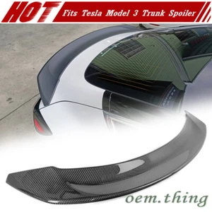 Fits 2017-2023 Tesla Model 3 Fastback DTO Look Trunk Spoiler Carbon Fiber - Bild 1 von 6