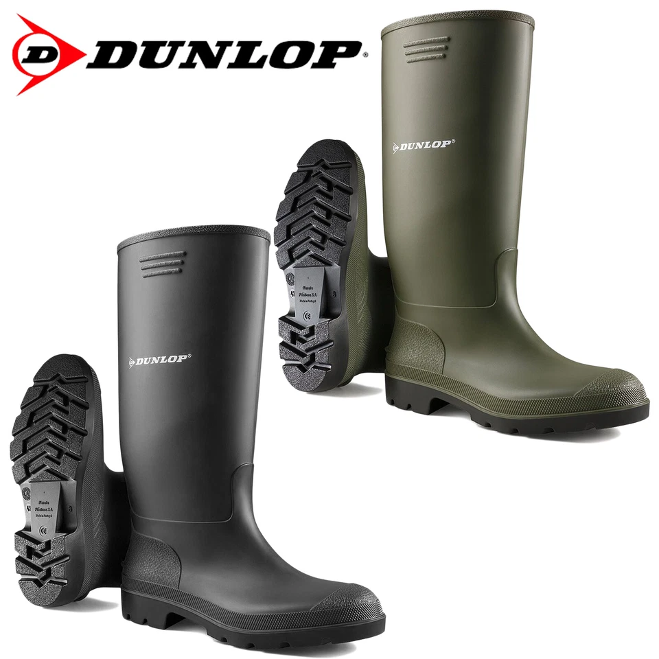 UNISEX DUNLOP WELLINGTONS STIEFEL WELLIES VOLLWASSERDICHT SCHNEEREGEN GUMMI SCHUHE