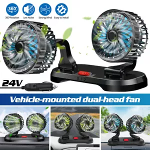 Universal 12V 24V Car Cooling Fan w/ Cigarette Lighter for Van SUV Boat Vehicle - Picture 1 of 14
