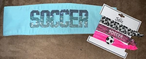 JUSTICE SOCCER HAIR TIE/BRACELETS & HEADBAND SHIMMERING SUPER CUTE!! - Picture 1 of 4