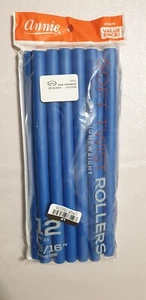 Pack of 12 Annie Salon Style Soft Flexible Twist Soft Foam Hair Rollers Blue - Picture 1 of 3