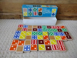 VintageJames GALT Colour Matching wooden Dominoes game, set of 28 (Full Set) - Picture 1 of 5