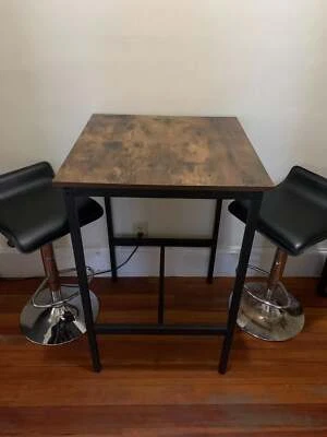 Bar Table, Pub Dining Height Table, Steel Frame - Image 1 of 4