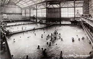 RPPC Schwimmen Sutra Bäder, Pools San Francisco Kalifornien um 1946 Postkarte - Bild 1 von 2